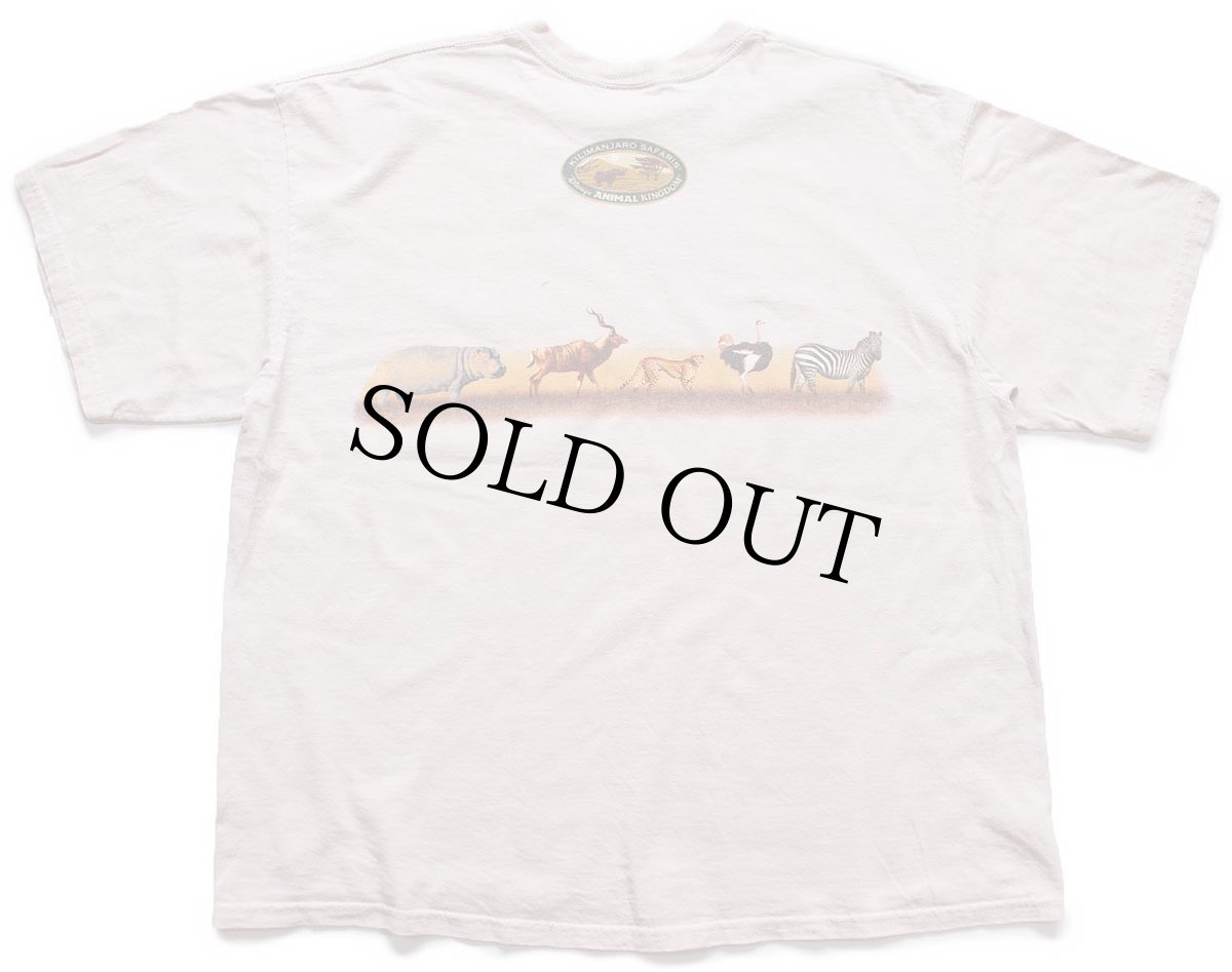 画像3: 00s Disneyディズニー ANIMAL KINGDOM KILIMANJARO SAFARIS 両面プリント コットンTシャツ ベージュ XL (3)