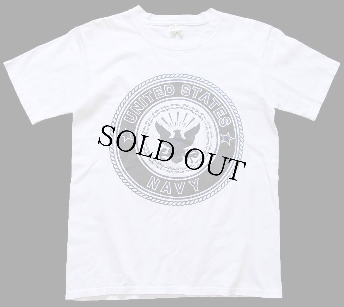 画像2: USA製 UNITED STATES NAVY ロゴ 両面リフレクタープリント コットンTシャツ 白 S (2)