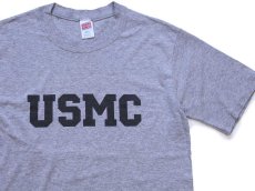 画像1: 90s USA製 USMC ロゴ Tシャツ 杢グレー M (1)