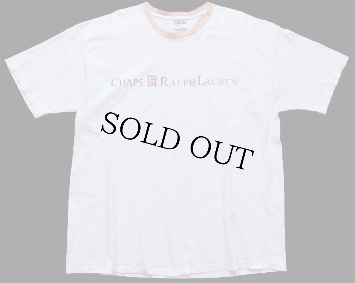 画像2: 90s CHAPS RALPH LAUREN ラルフローレン ロゴ 染み込みプリント コットンTシャツ 白 XL (2)
