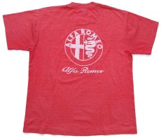 画像1: 90s USA製 ALFA ROMEO アルファロメオ ロゴ Tシャツ 赤 フェード L (1)