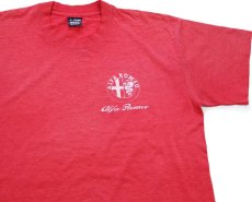 画像3: 90s USA製 ALFA ROMEO アルファロメオ ロゴ Tシャツ 赤 フェード L (3)