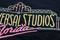 画像4: 90s USA製 UNIVERSAL STUDIOS Florida 蛍光プリント コットン タンクトップ 黒 L (4)