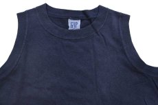 画像1: 90s USA製 GAPギャップ 無地 ノースリーブ コットンTシャツ 黒 フェード S (1)
