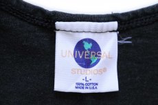 画像5: 90s USA製 UNIVERSAL STUDIOS Florida 蛍光プリント コットン タンクトップ 黒 L (5)