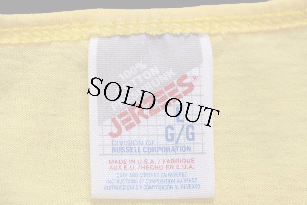 画像4: 90s USA製 JERZEES 無地 コットン タンクトップ 黄 L★RUSSELLラッセル (4)