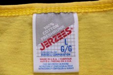 画像4: 90s USA製 JERZEES 無地 コットン タンクトップ 黄 L★RUSSELLラッセル (4)