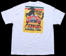画像1: 90s USA製 Hanes MONTEREY HISTORIC 1994 FERRARI フェラーリ コットンTシャツ 白 XL (1)