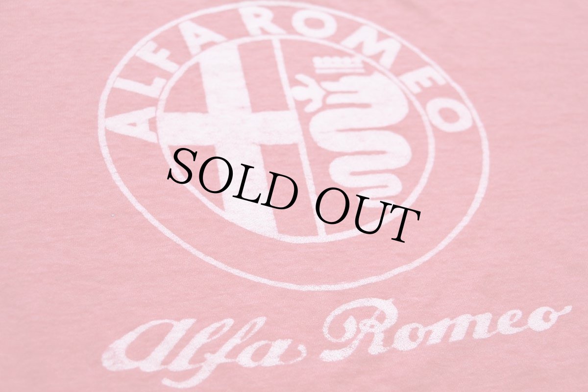 画像4: 90s USA製 ALFA ROMEO アルファロメオ ロゴ Tシャツ 赤 フェード L (4)