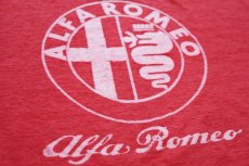 画像4: 90s USA製 ALFA ROMEO アルファロメオ ロゴ Tシャツ 赤 フェード L (4)