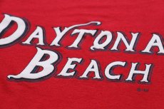 画像4: 80s USA製 DAYTONA BEACH 発泡プリント タンクトップ ショート丈 赤 L (4)