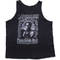 画像2: 80s WAVE Riding VEHICLES DUKE KAHANAMOKU カハナモク PADDLEBOARD RACE コットン タンクトップ 後染め 黒 (2)