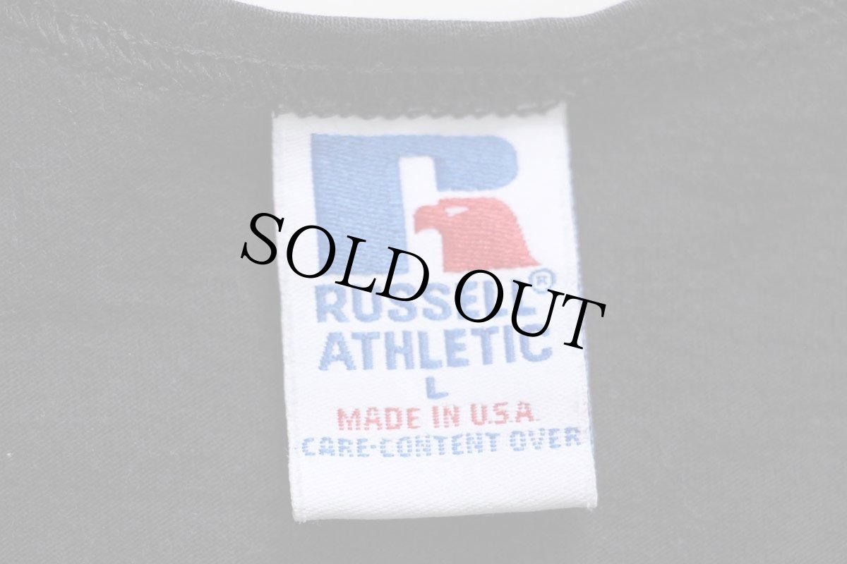 画像4: 90s USA製 RUSSELLラッセル 無地 コットン タンクトップ 黒 L (4)