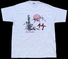 画像2: 90s USA製 San Francisco 竹 アート Tシャツ 白 XL (2)