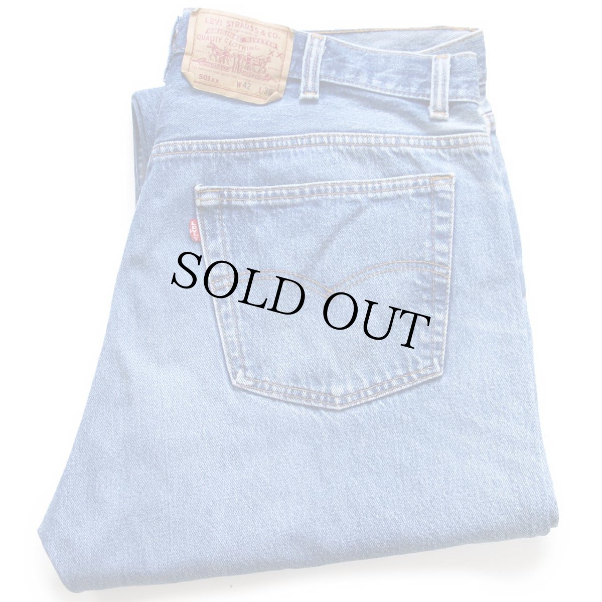 画像1: 90s USA製 Levi'sリーバイス 501 デニムパンツ ヒゲ W42★182 (1)