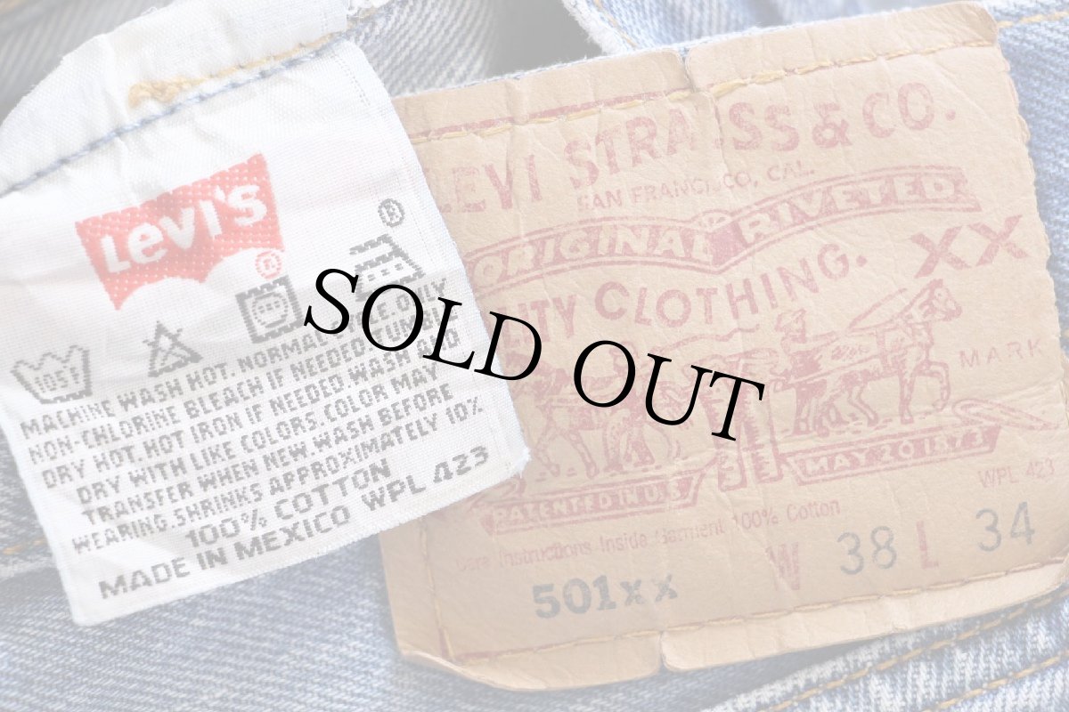 画像6: 00s メキシコ製 Levi'sリーバイス 501 ダメージ デニムパンツ ヒゲ W38★199 (6)