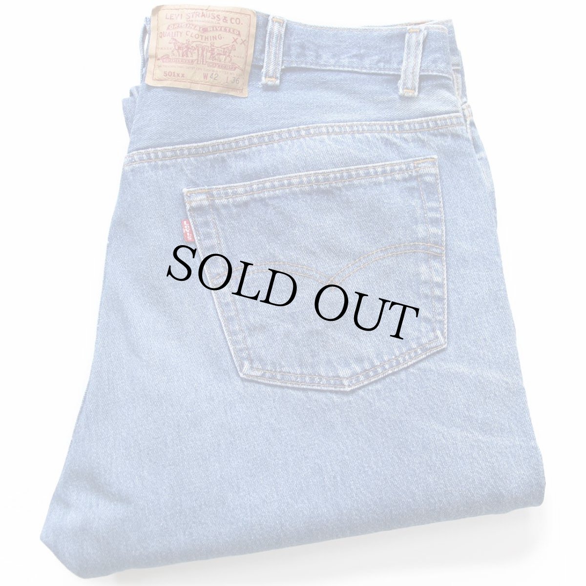 画像1: 90s USA製 Levi'sリーバイス 501 ダメージ デニムパンツ ヒゲ W42★196 (1)