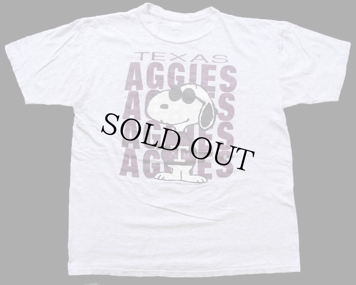 画像2: 80s ARTEX TEXAS A&M AGGIES スヌーピー Tシャツ 杢グレー (2)