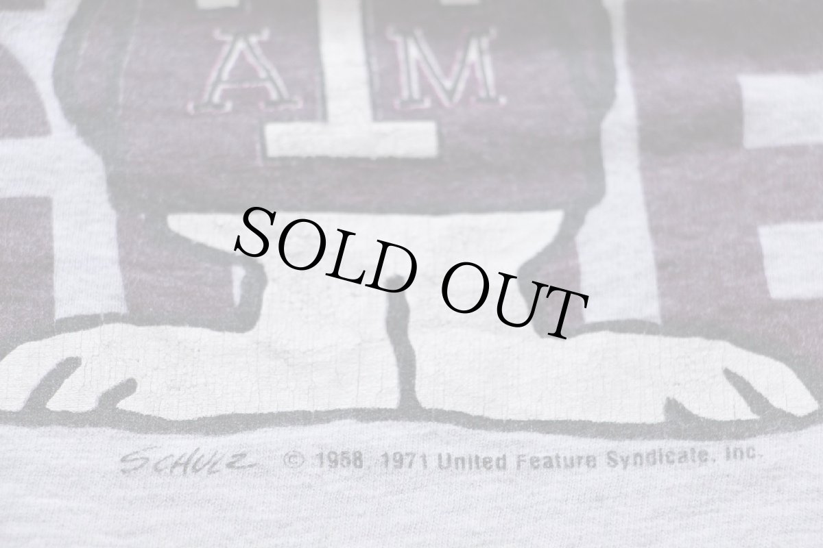 画像4: 80s ARTEX TEXAS A&M AGGIES スヌーピー Tシャツ 杢グレー (4)