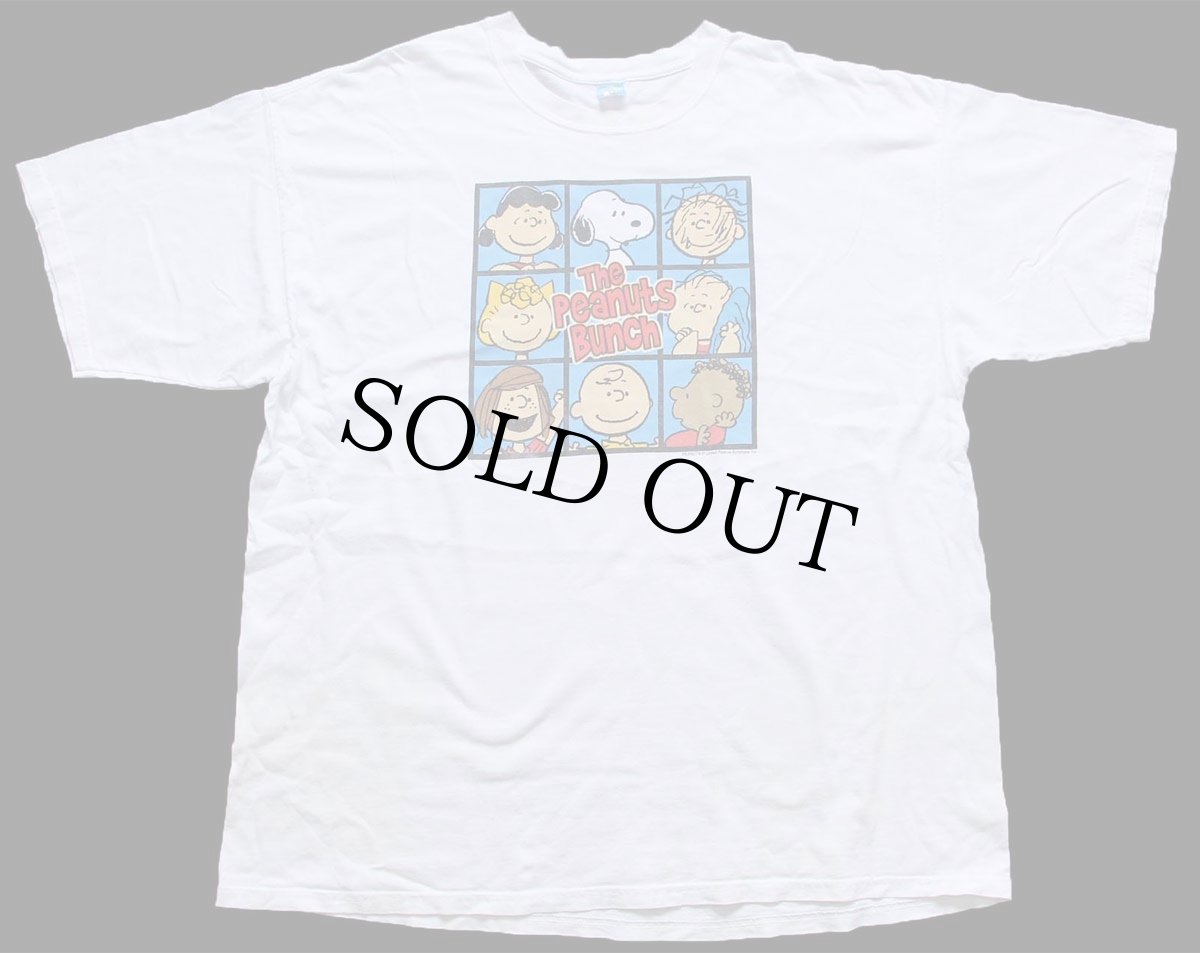 画像2: The Peanuts Bunch スヌーピー チャーリーブラウン サリー ライナス キャラクター コットンTシャツ 白 特大 (2)