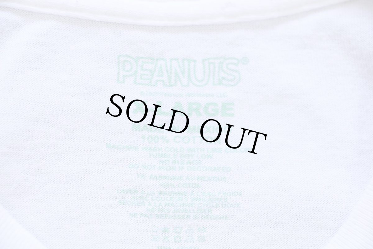 画像5: PEANUTS スヌーピー チャーリーブラウン 友情 両面プリント コットンTシャツ 白 XL (5)