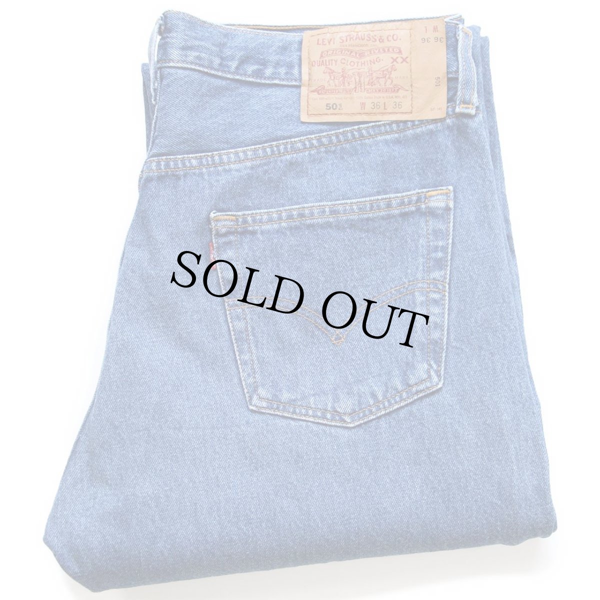 画像1: 90s USA製 Levi'sリーバイス 501 デニムパンツ W36 L36★187 (1)