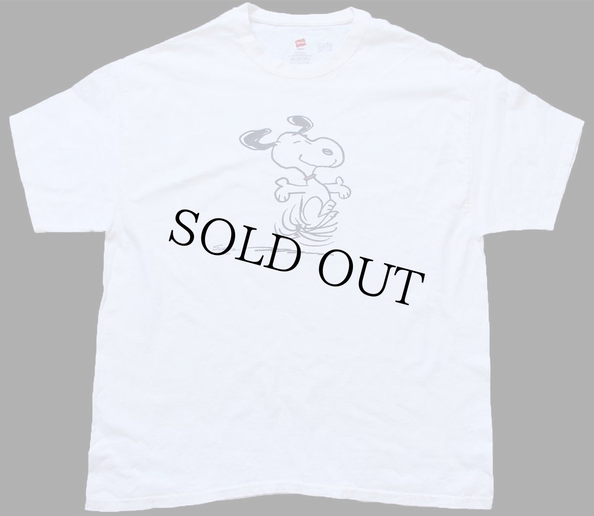 画像2: Hanes スヌーピー 染み込みプリント コットンTシャツ 生成り XL (2)
