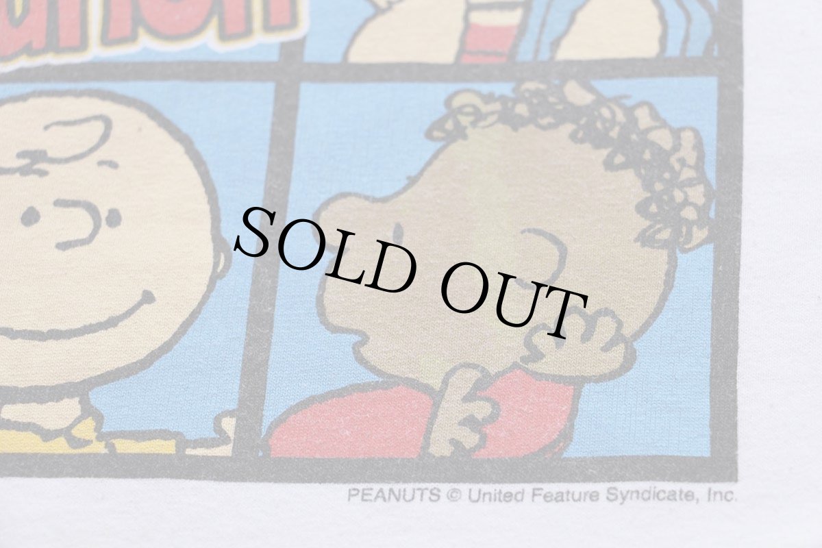 画像5: The Peanuts Bunch スヌーピー チャーリーブラウン サリー ライナス キャラクター コットンTシャツ 白 特大 (5)