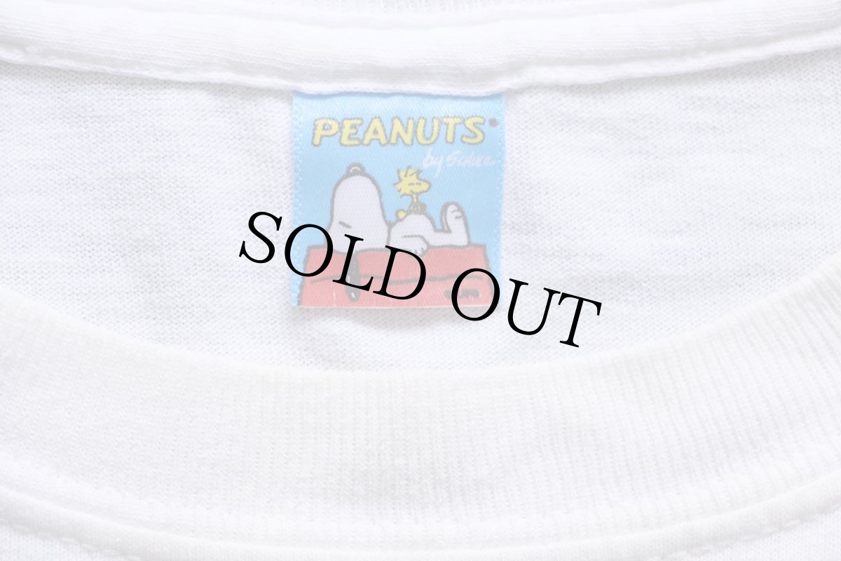 画像4: The Peanuts Bunch スヌーピー チャーリーブラウン サリー ライナス キャラクター コットンTシャツ 白 特大 (4)