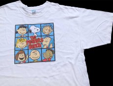 画像1: The Peanuts Bunch スヌーピー チャーリーブラウン サリー ライナス キャラクター コットンTシャツ 白 特大 (1)