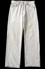 画像2: 90s USA製 Levi'sリーバイス 501 先染め カラーデニムパンツ カーキ フェード W30 (2)