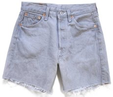 画像1: 90s 英国製 Levi'sリーバイス 501 カットオフ 先染め グレーデニム ショートパンツ W29★ショーツ ユーロ (1)