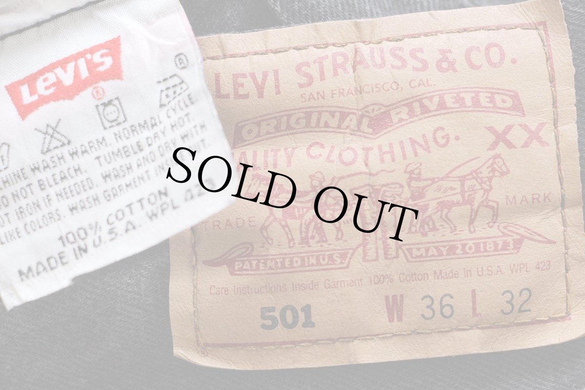 画像6: 90s USA製 Levi'sリーバイス 501 ブラック デニムパンツ W36 L32 (6)