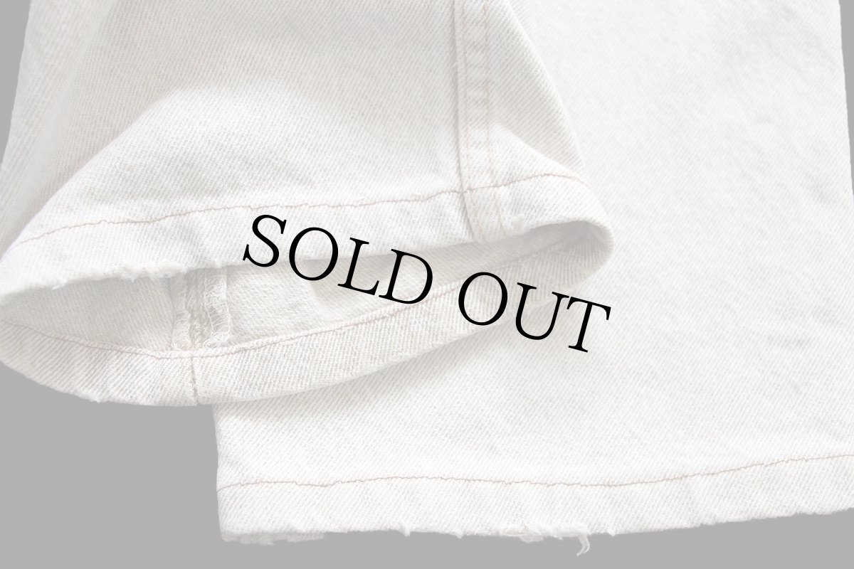 画像8: 90s USA製 Levi'sリーバイス 501 先染め カラーデニムパンツ カーキ フェード W30 (8)