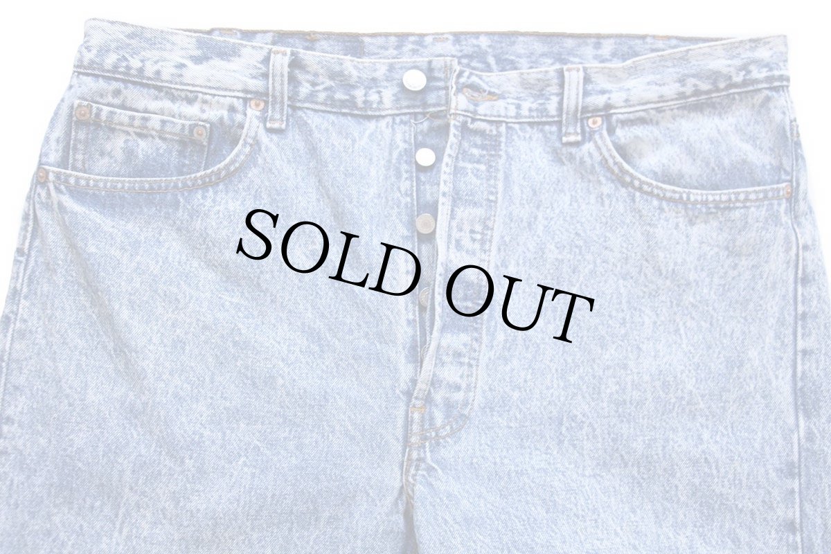 画像4: 80s USA製 Levi'sリーバイス 501 ケミカルウォッシュ デニムパンツ W40 L30★アシッド (4)