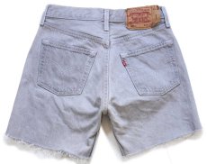 画像2: 90s 英国製 Levi'sリーバイス 501 カットオフ 先染め グレーデニム ショートパンツ W29★ショーツ ユーロ (2)