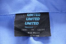 画像5: 90s USA製 United Van Lines パッチ付き 半袖 ワークシャツ 薄青 L (5)