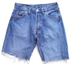 画像1: 90s 英国製 Levi'sリーバイス 501 カットオフ デニム ショートパンツ W29★ショーツ ユーロ (1)