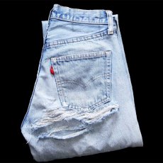 画像1: 70s USA製 Levi'sリーバイス 501 66後期 デニムパンツ ボロ W28 (1)