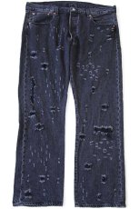 画像2: Levi'sリーバイス 501 ダメージ加工 ブラック デニムパンツ W38 L30 (2)