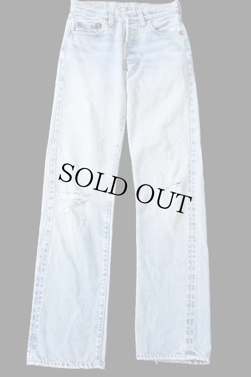 画像2: 70s USA製 Levi'sリーバイス 501 66後期 デニムパンツ ボロ W28 (2)