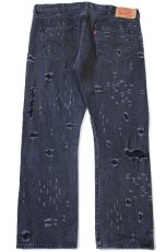 画像3: Levi'sリーバイス 501 ダメージ加工 ブラック デニムパンツ W38 L30 (3)