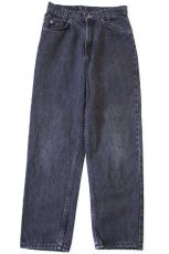 画像2: 90s メキシコ製 Levi'sリーバイス 550 ブラック デニムパンツ W27 L28 STUDENT (2)