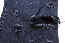 画像7: Levi'sリーバイス 501 ダメージ加工 ブラック デニムパンツ W38 L30 (7)