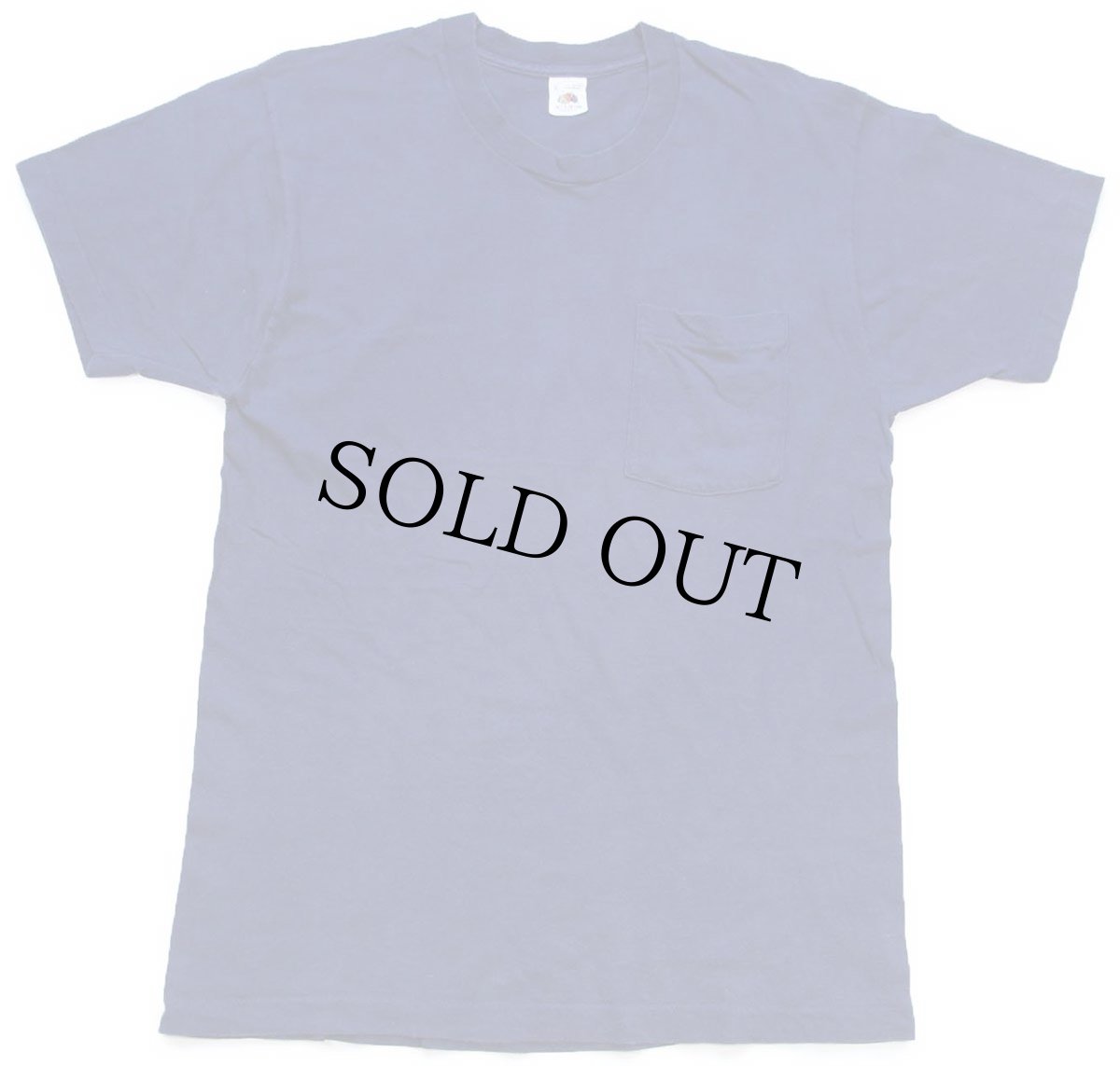 画像2: 90s USA製 FRUIT OF THE LOOM 無地 コットン ポケットTシャツ 紺 L (2)