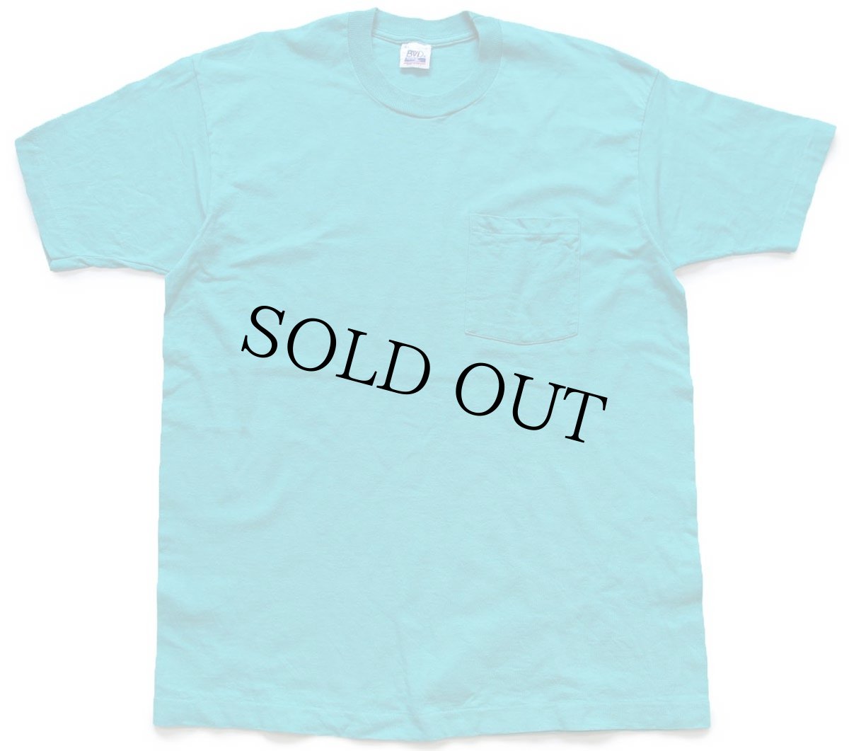 画像2: 90s USA製 BVD 無地 コットン ポケットTシャツ エメラルドグリーン XL (2)