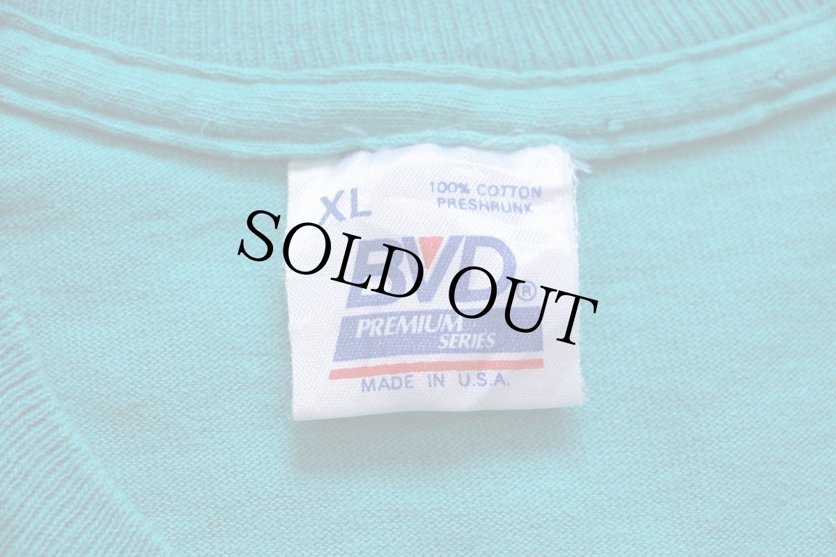 画像4: 90s USA製 BVD 無地 コットン ポケットTシャツ エメラルドグリーン XL (4)