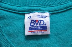 画像4: 90s USA製 BVD 無地 コットン ポケットTシャツ エメラルドグリーン XL (4)