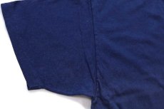 画像6: 90s USA製 Hanes 無地 コットン ポケットTシャツ 紺 XL (6)