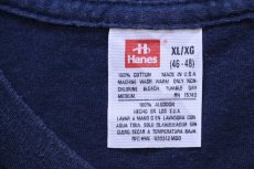 画像4: 90s USA製 Hanes 無地 コットン ポケットTシャツ 紺 XL (4)